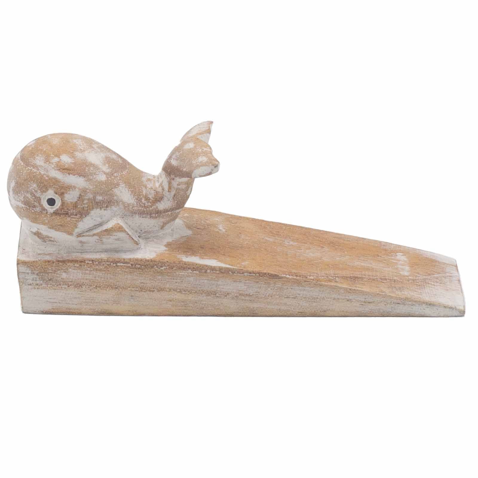 Hand Carved Whale Doorstop for Home and Office Decor Accessory