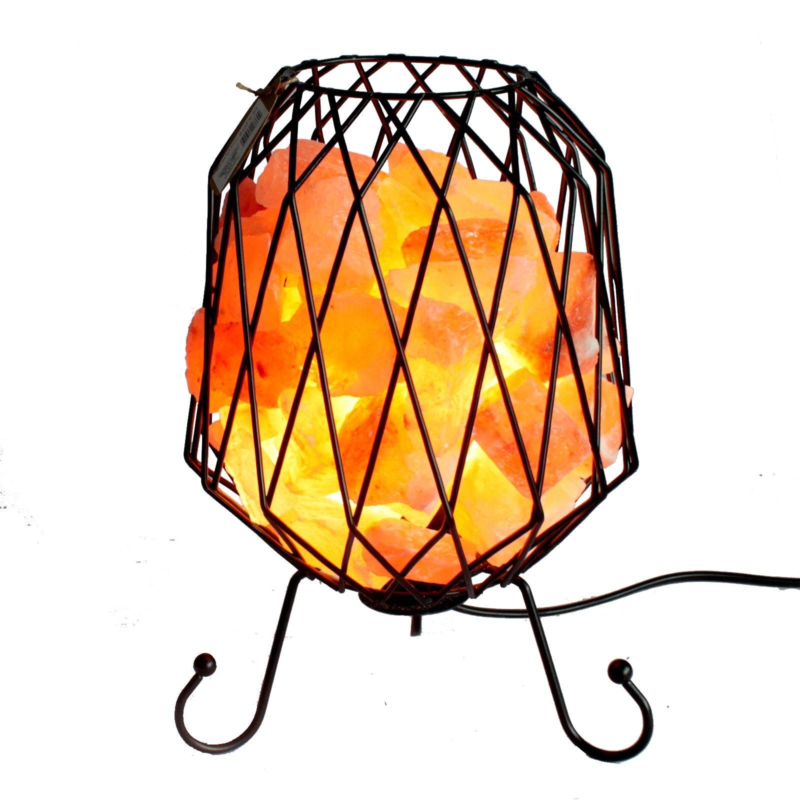 Mesh Salt Rock Brazier Set with Pink Salt Chunks and Bulb