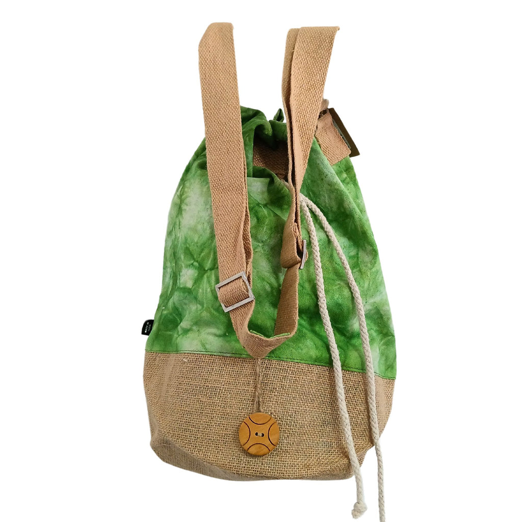 All Natural Backpack Green Stonewash with Tree of Life Design