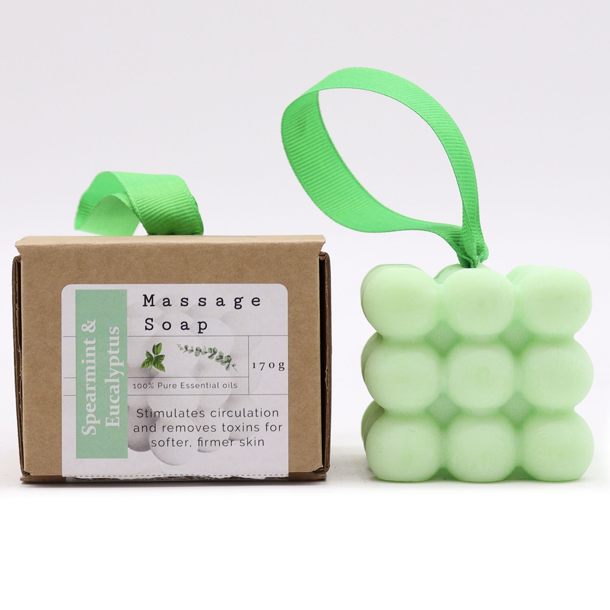 Boxed Spearmint and Eucalyptus Massage Soap Bar for Relaxation