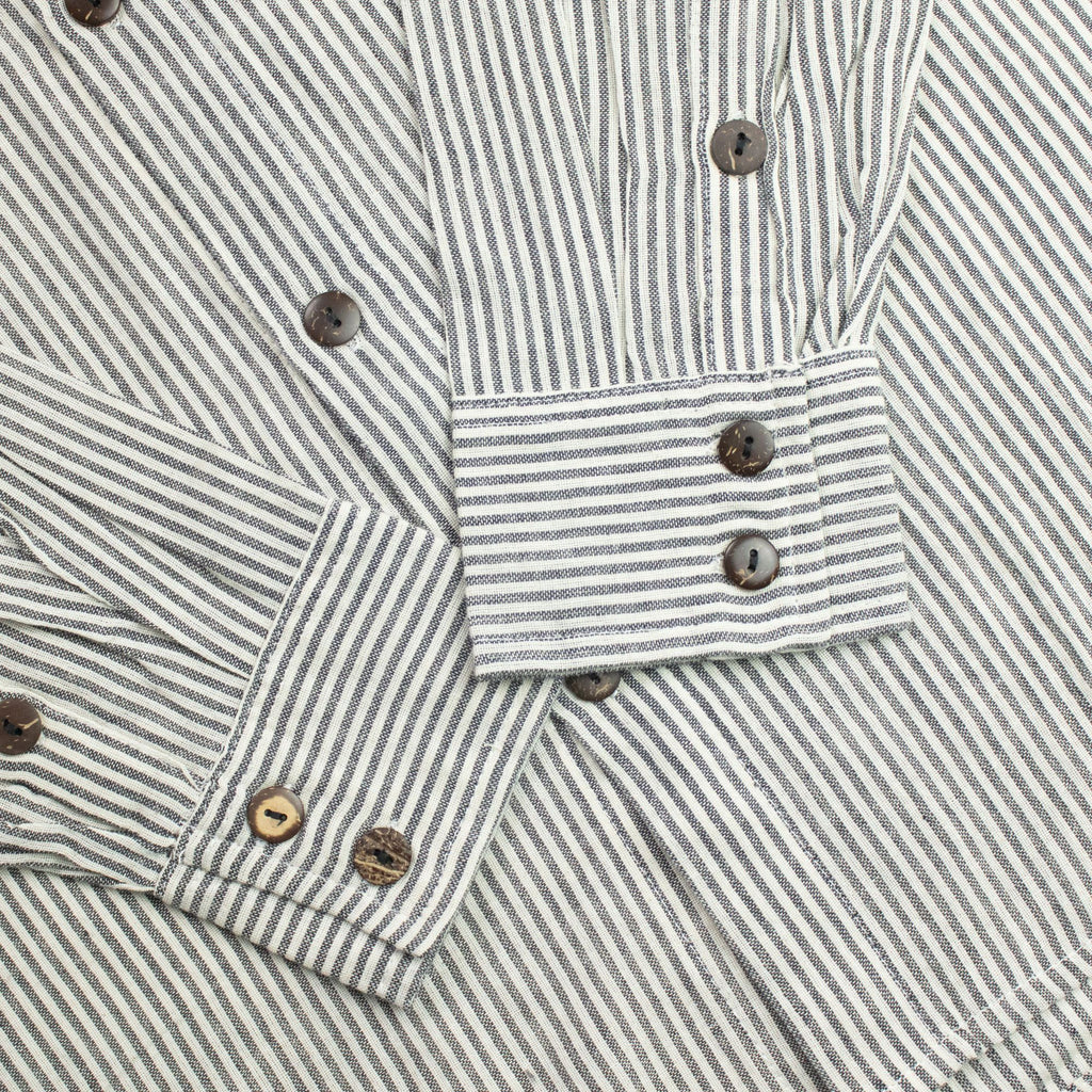 Nomad Sari Grandad Shirt in Grey Stone for Everyday Style