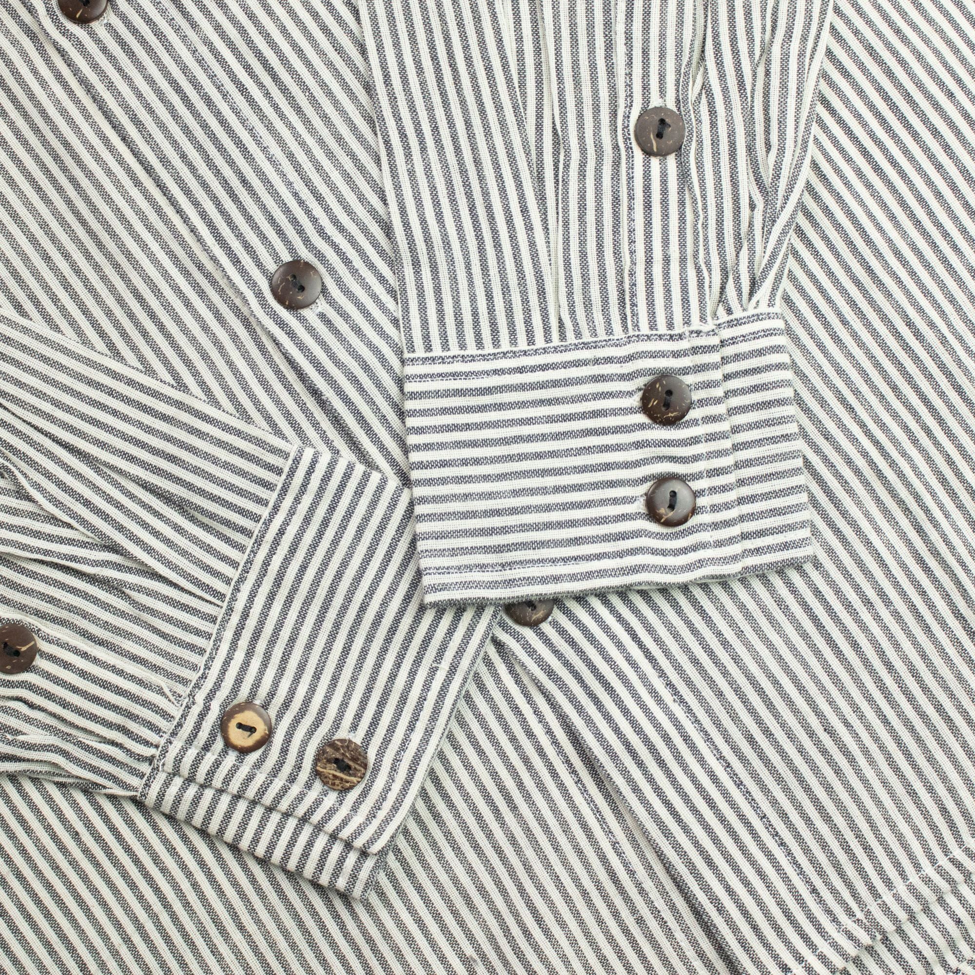 Nomad Sari Grandad Shirt in Grey Stone for Everyday Style
