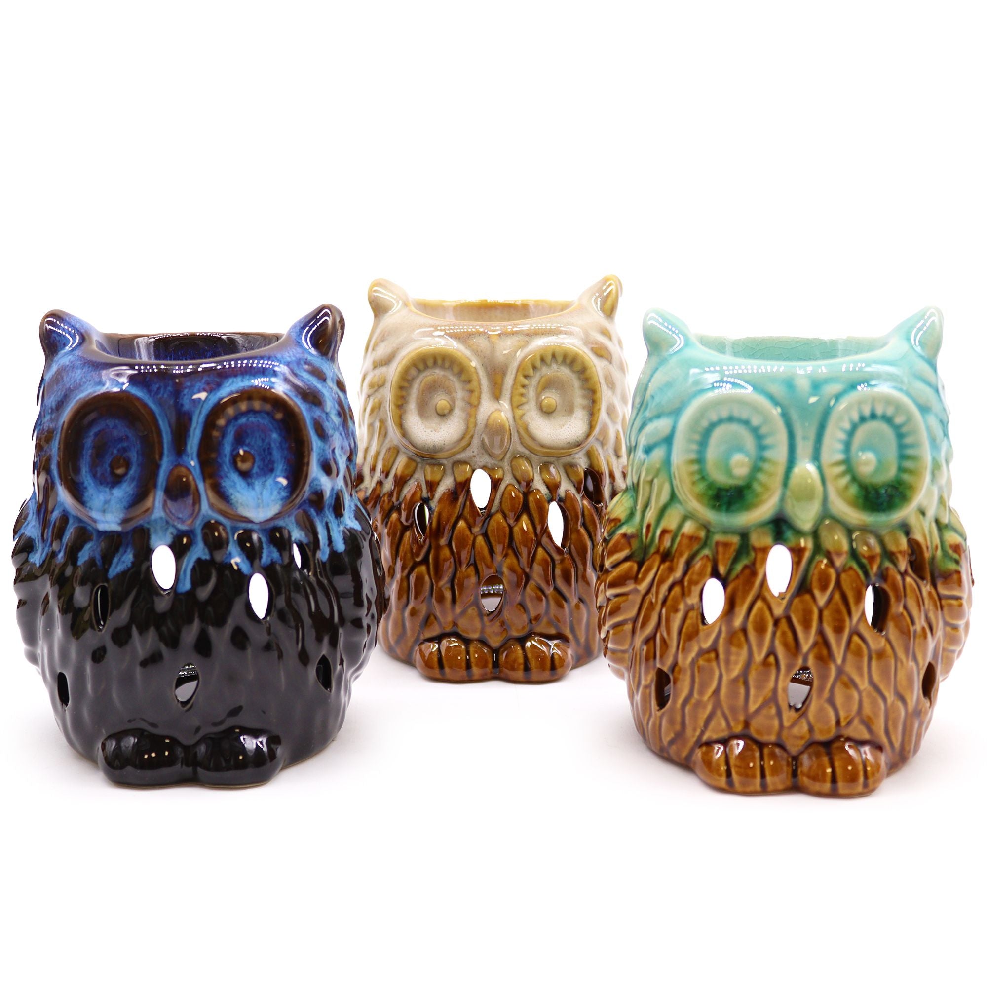 Classic Rustic Owl Oil Burner with Assorted Designs for Fragrance