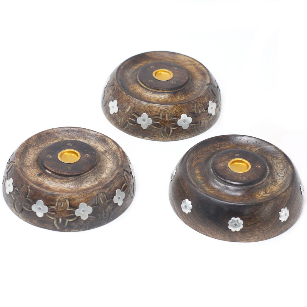 Mango Wood Cone & Stick Burner with Unique Designs for Incense