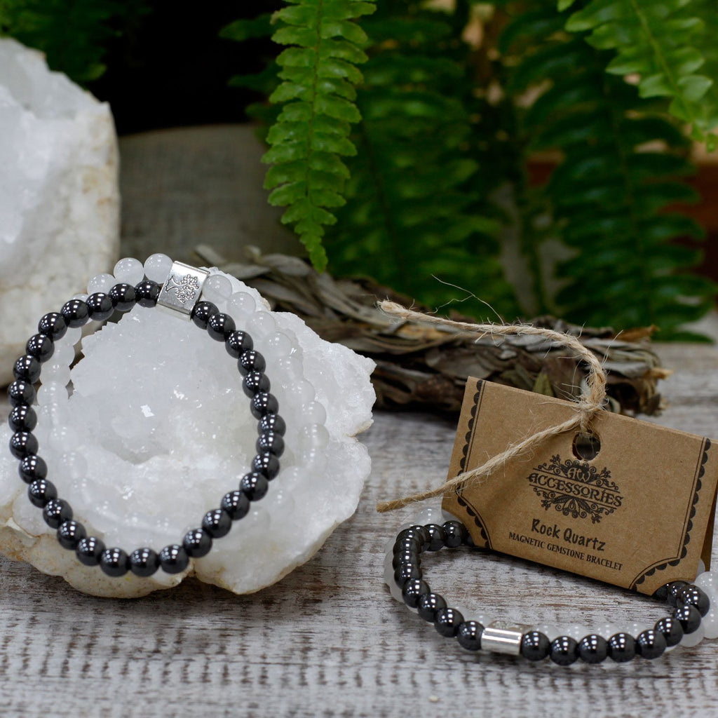 Magnetic Gemstone Bracelet Rock Quartz for Unique Style Appeal