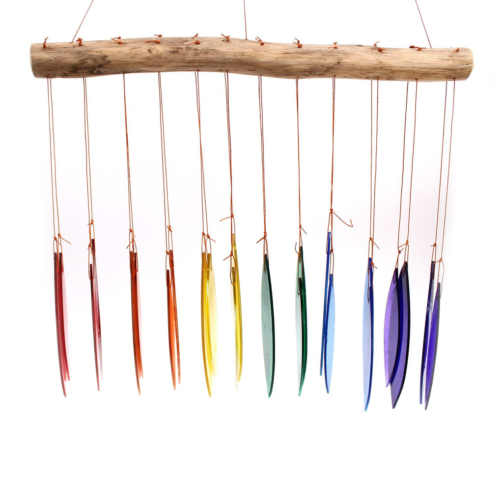 Rainbow Glass Chime Assorted Recycled Glass Wind Chimes