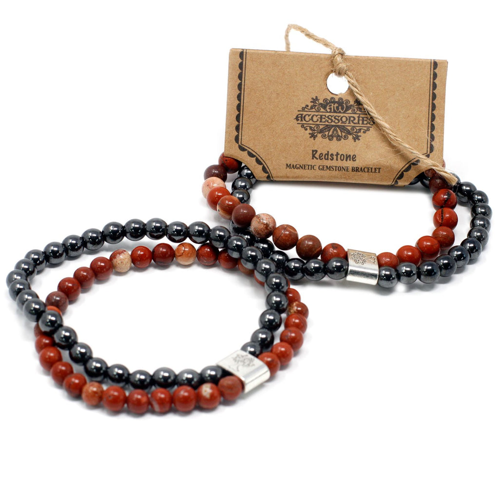 Magnetic Gemstone Bracelet in Redstone for Stylish Occasions