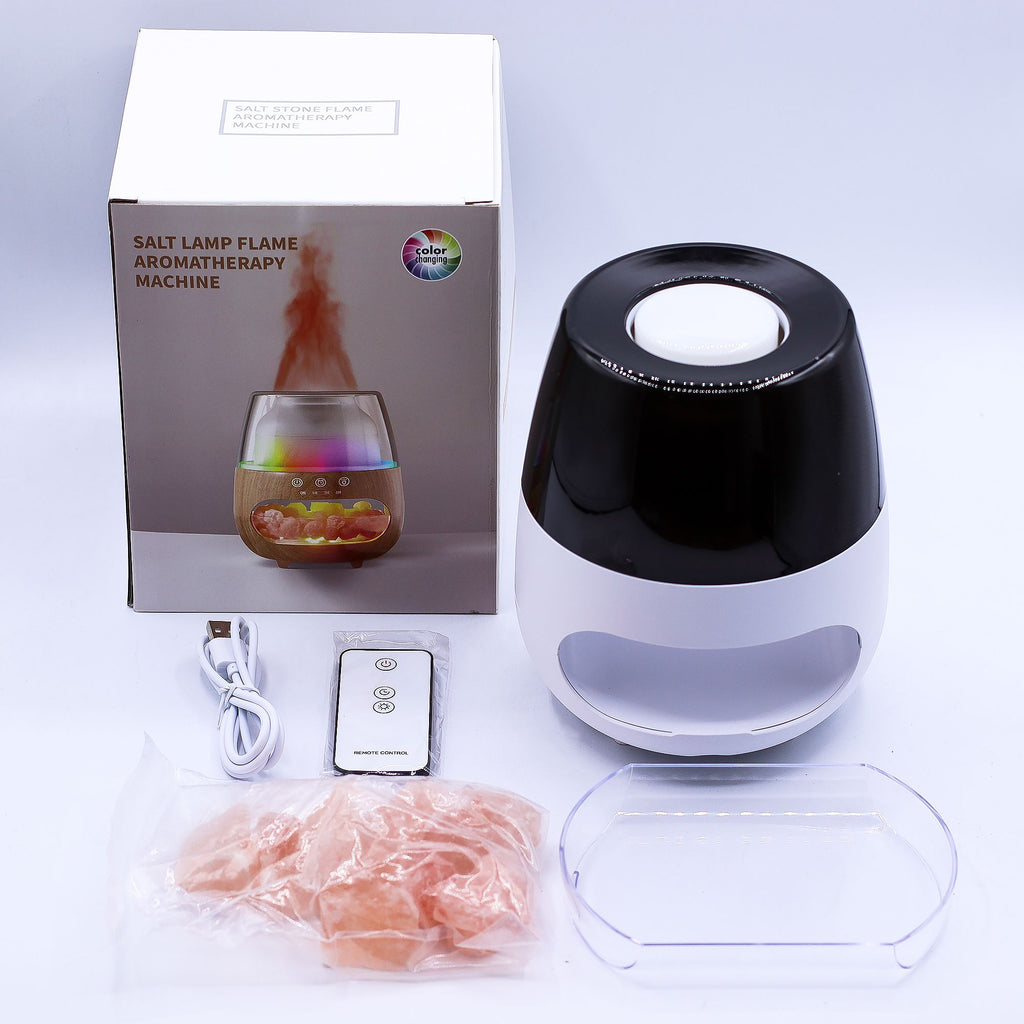 Salt Stone Flame Effect Aroma Diffuser with Timer and USB Power