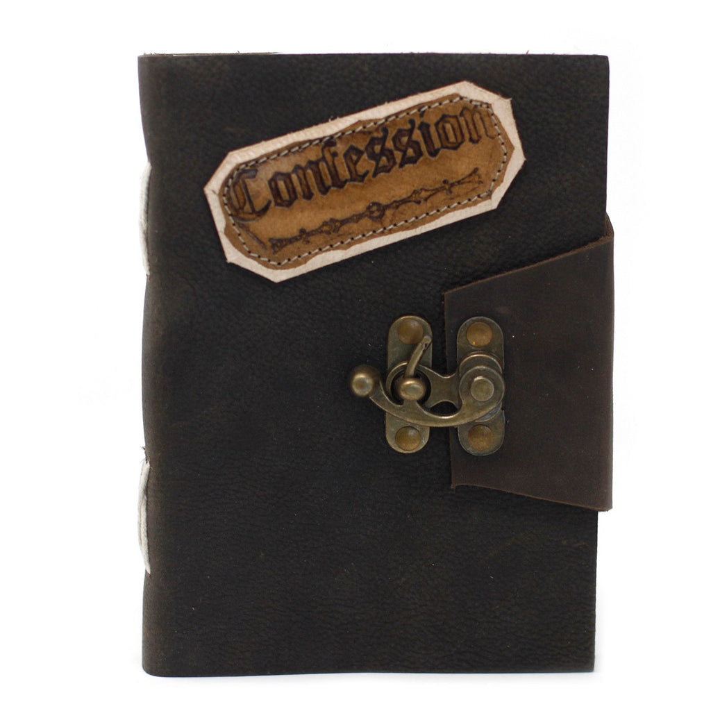 Leather Black Confessions Notebook with Lock for Creative Minds