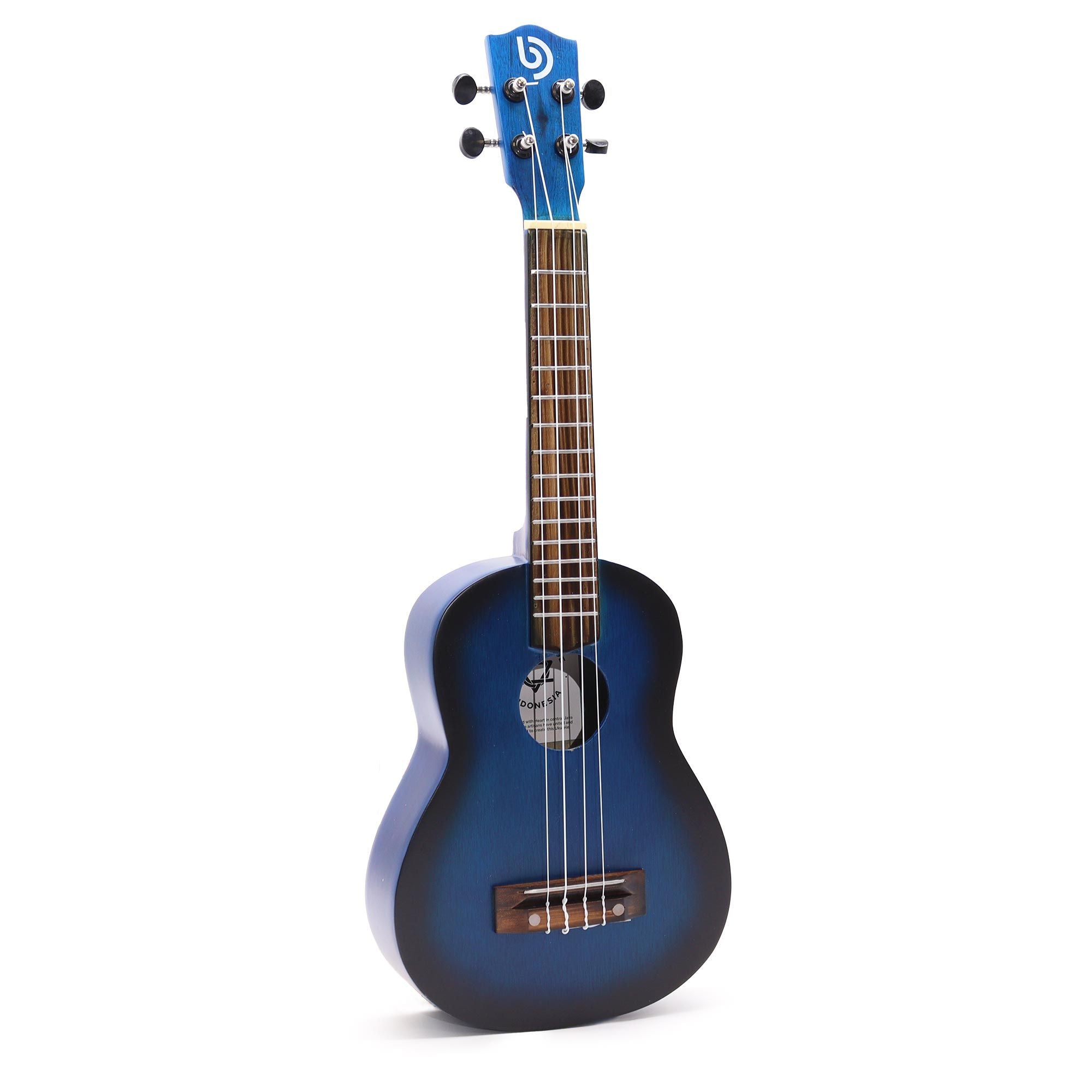 Artisan Made Blue Sunburst Ukulele 4 String Musical Instrument