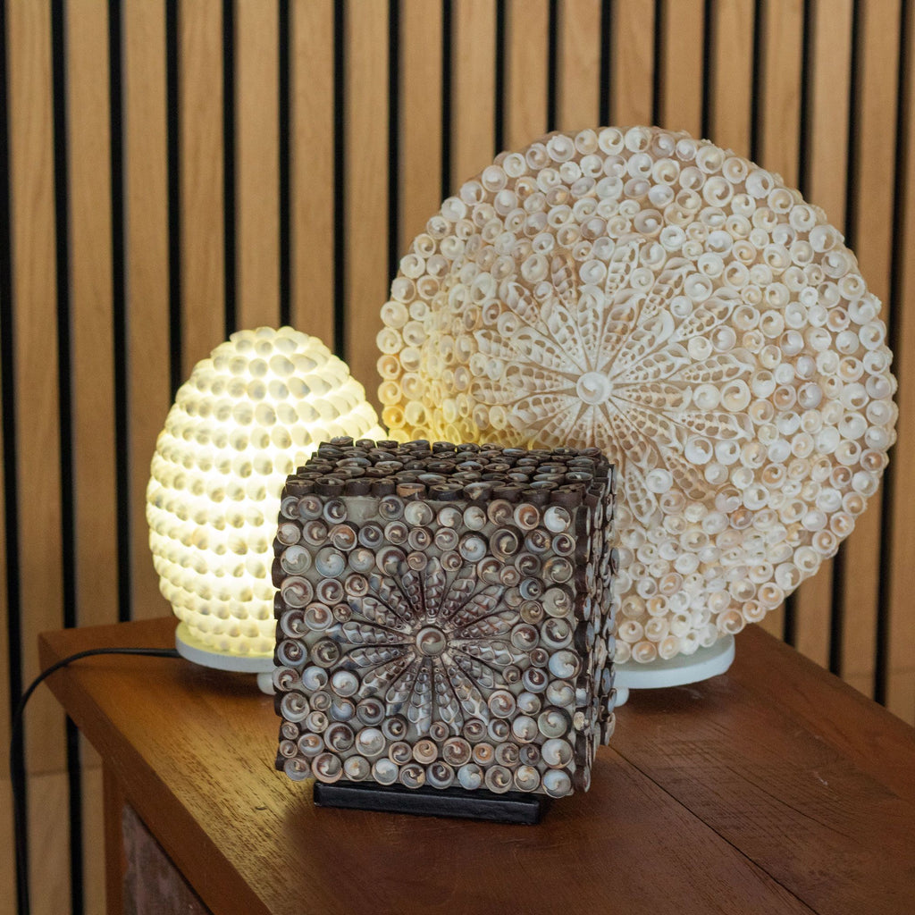 Boho Sea Shell Lamp Cut Art Shell Oval 15cm for Unique Home Decor