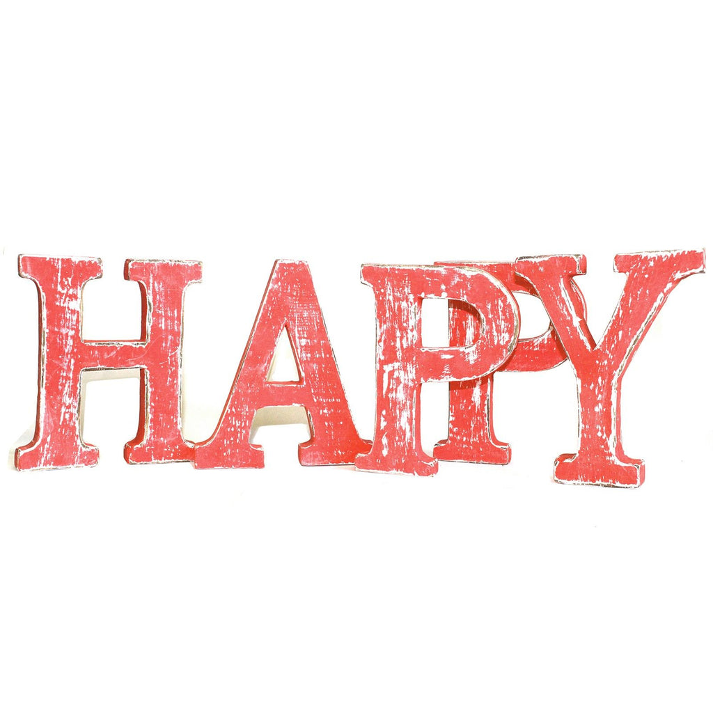 Shabby Chic Red Wash Letters for Festive Home Decor Cheer