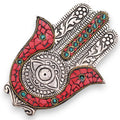 Red and Green Small Hamsa Incense Holder for Home Decor Use
