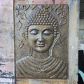 Large Buddha Iron Frame Antique Gold Relief 0.7x1m Artwork