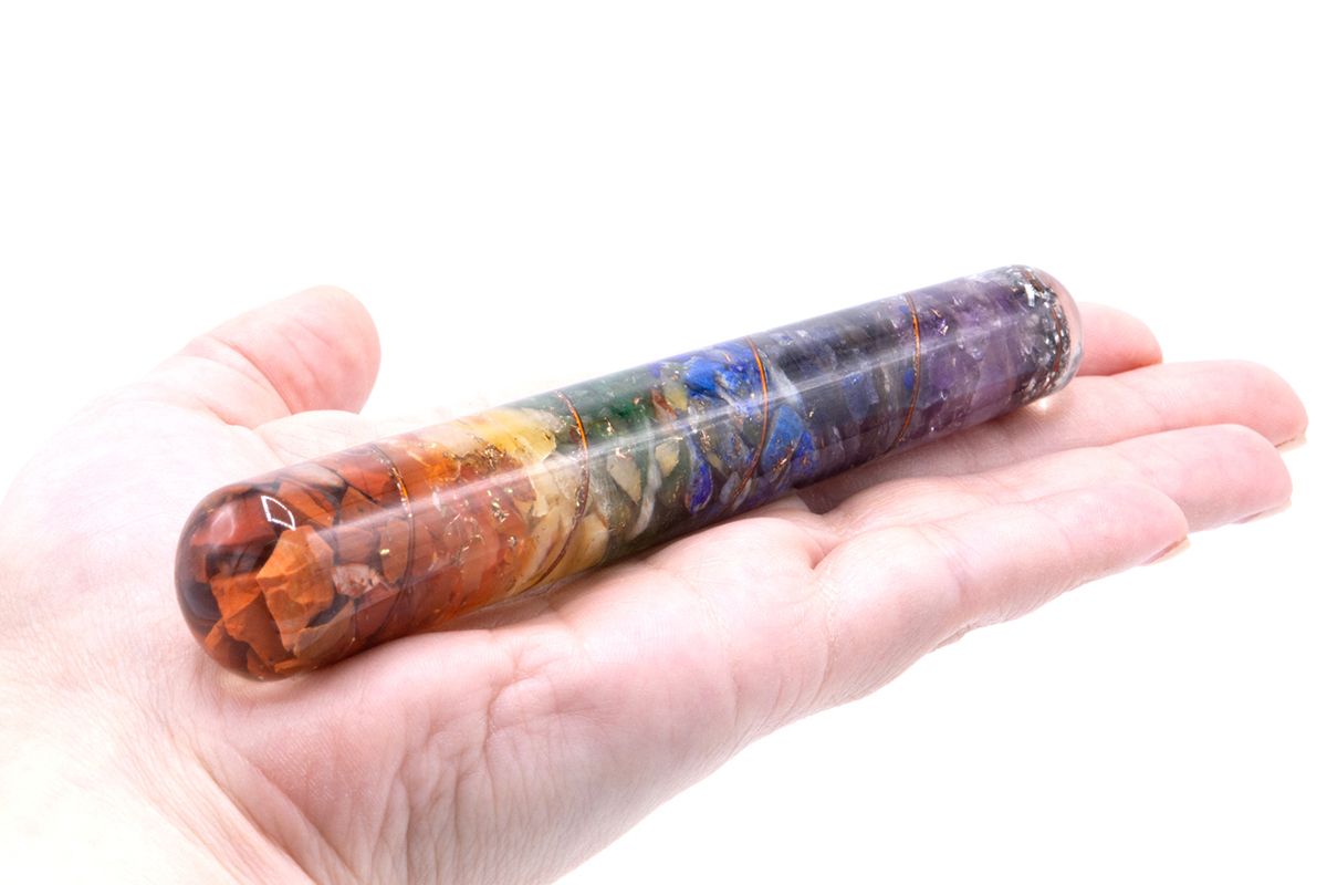 Orgonite Chakra and Copper Healing Wand for Energy and Balance