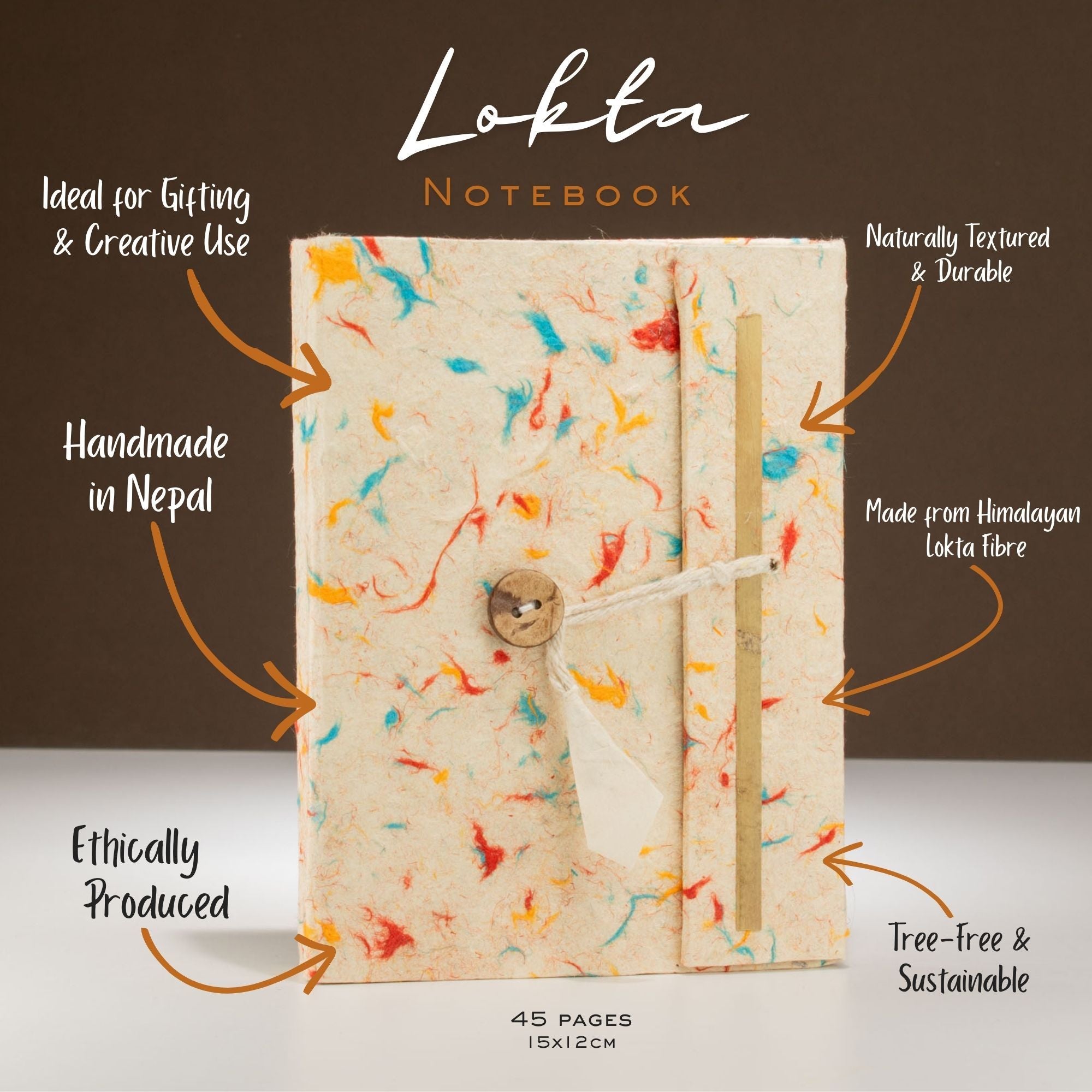 Lokta Mixed Colour Cotton Notebook Medium Size for Everyday Use