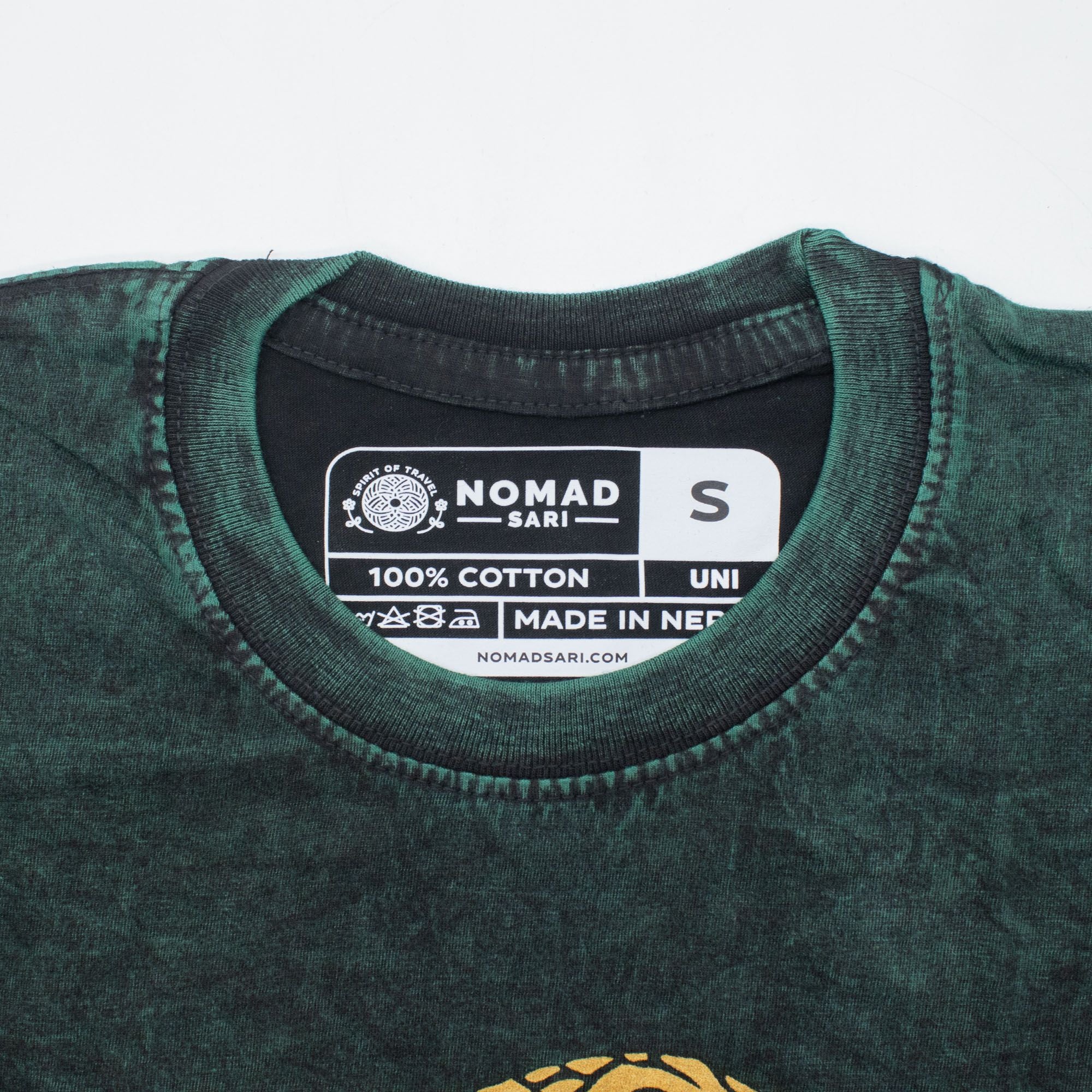 Nomad Sari Stonewashed Cotton T Shirt with Tree of Life Design