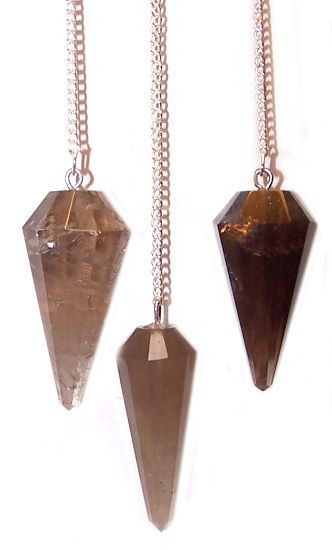 Magic Pendulum Smoky Quartz Gemstone with Silver Chain