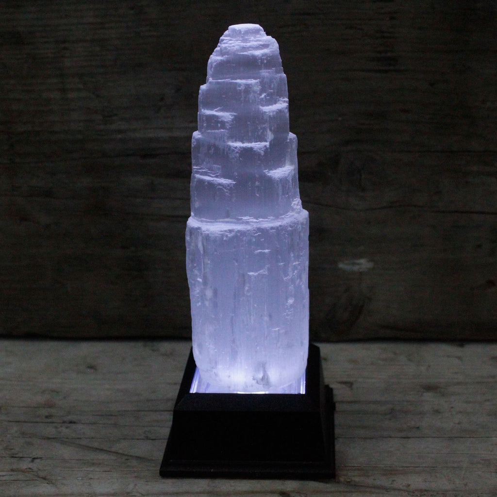 Natural Selenite Tower Unique 15 cm Crystal Display Piece