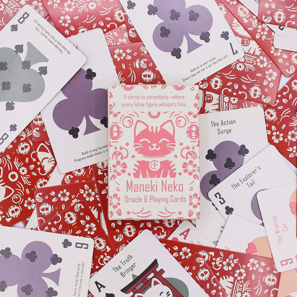 Fortune Cats Playing Cards and Oracle Cards Maneki Neko Deck