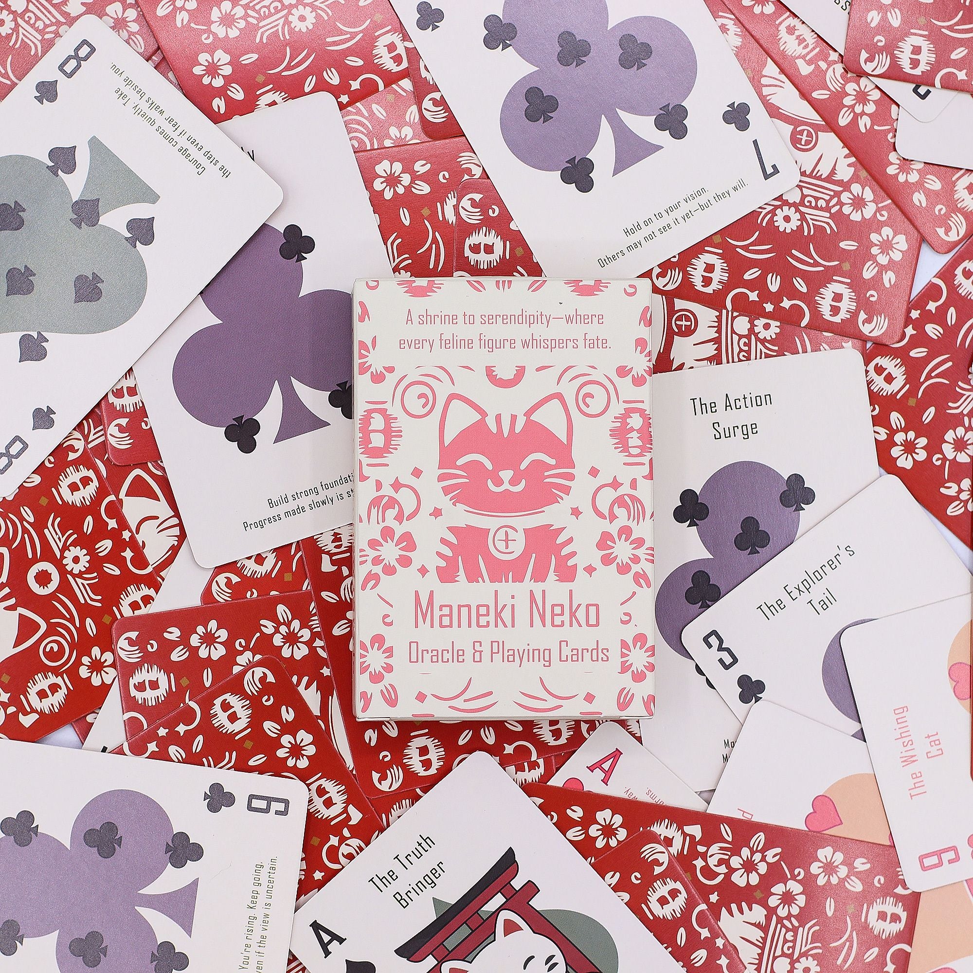 Fortune Cats Playing Cards and Oracle Cards Maneki Neko Deck
