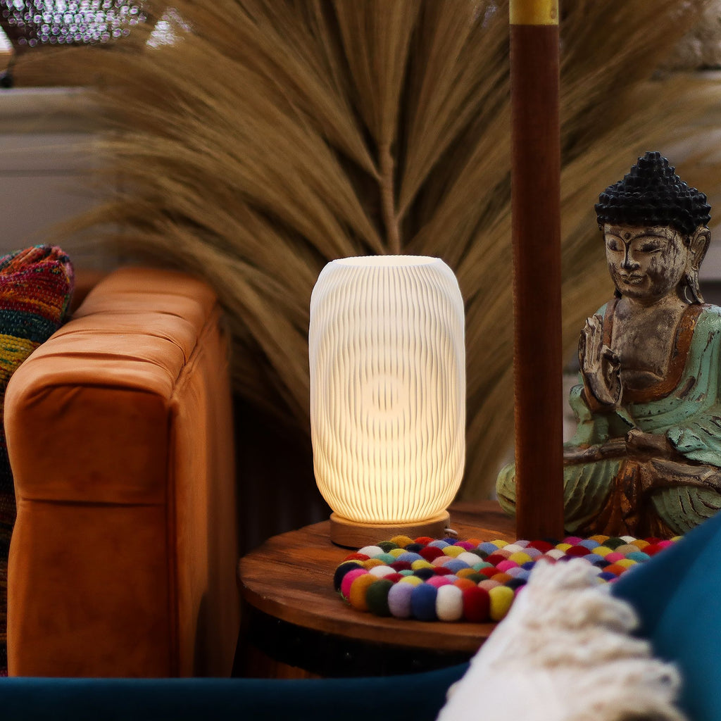 Modern Twisted New Wave Lamp with USB and 3 Brightness Settings