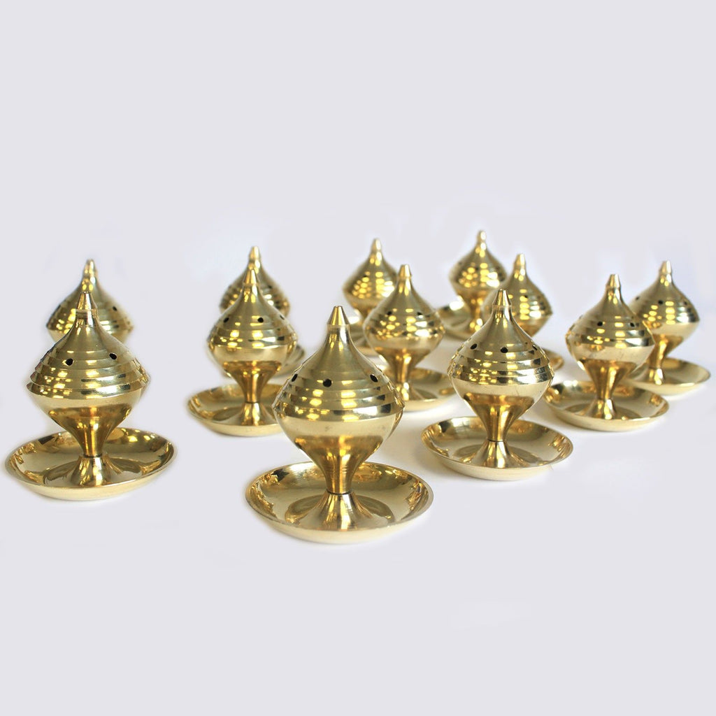 Elegant Medium Brass Incense Burner for Calming Aromatic Fragrance