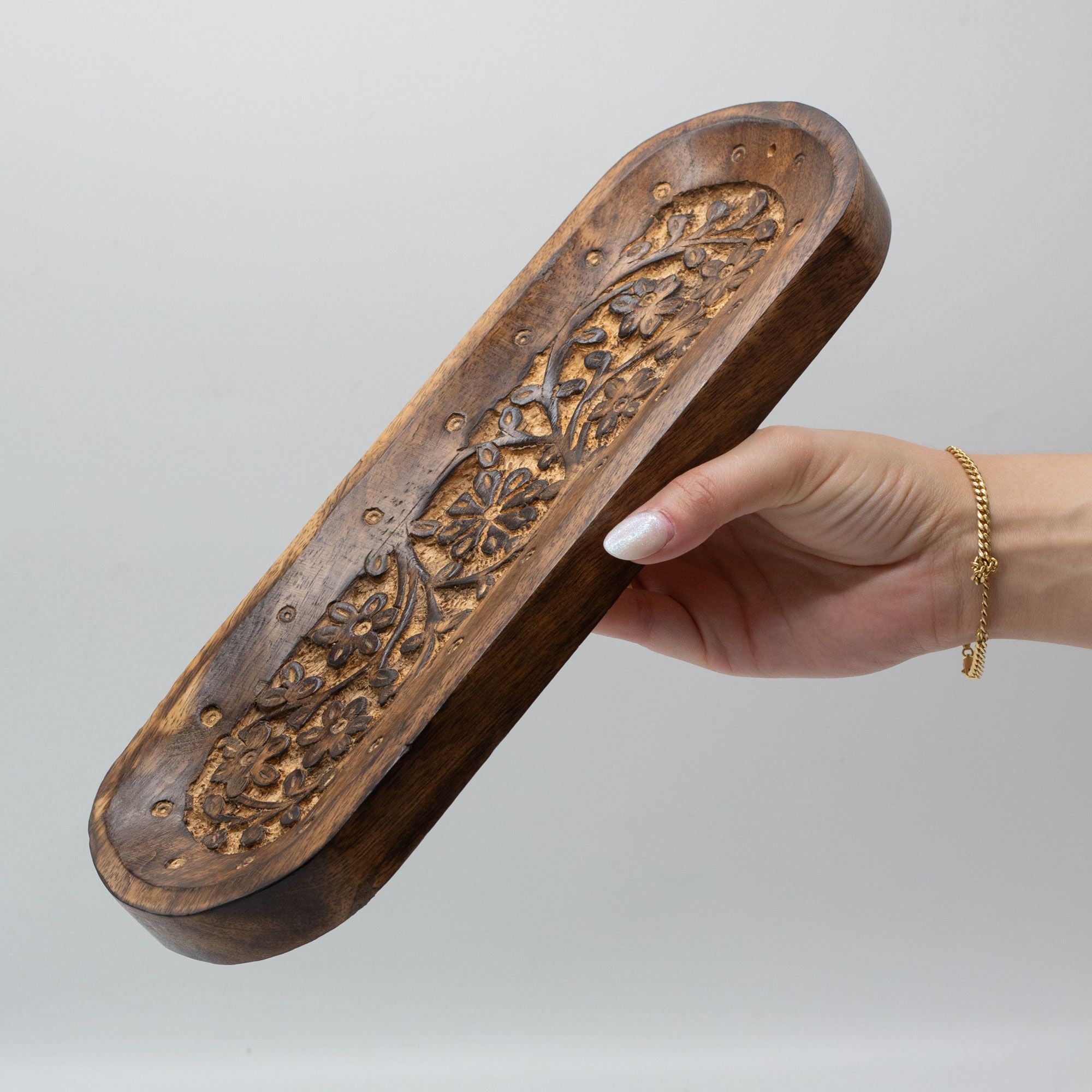 Large Incense Tray 30x10cm with Stunning Flower Design