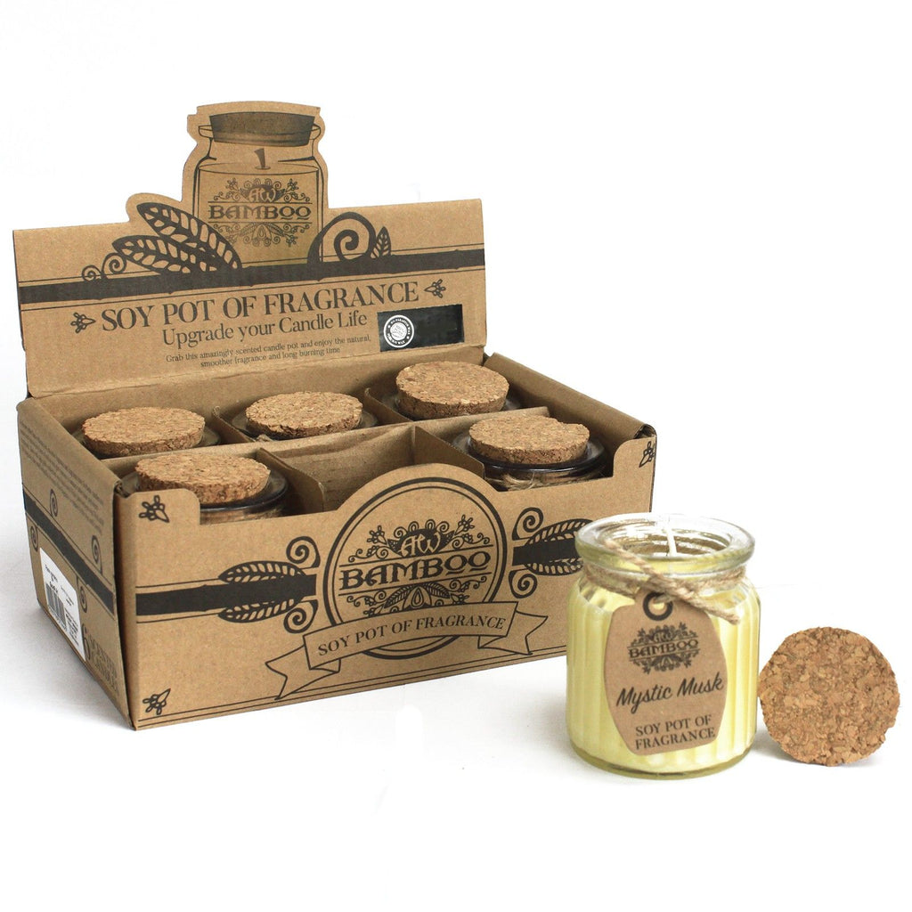 Mystic Musk Soy Pot of Fragrance Candles with Cork Lid Design