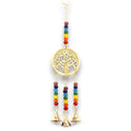 Indian Chimes Brass Tree of Life with Chakra Beads and 3 Bells