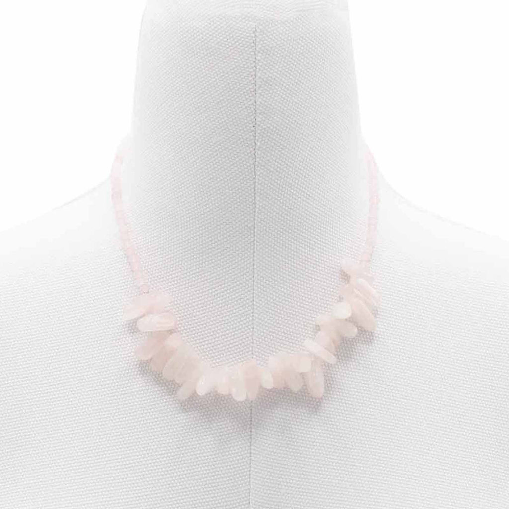 Longstone Gem Necklace in Rose Quartz for Elegant Styling