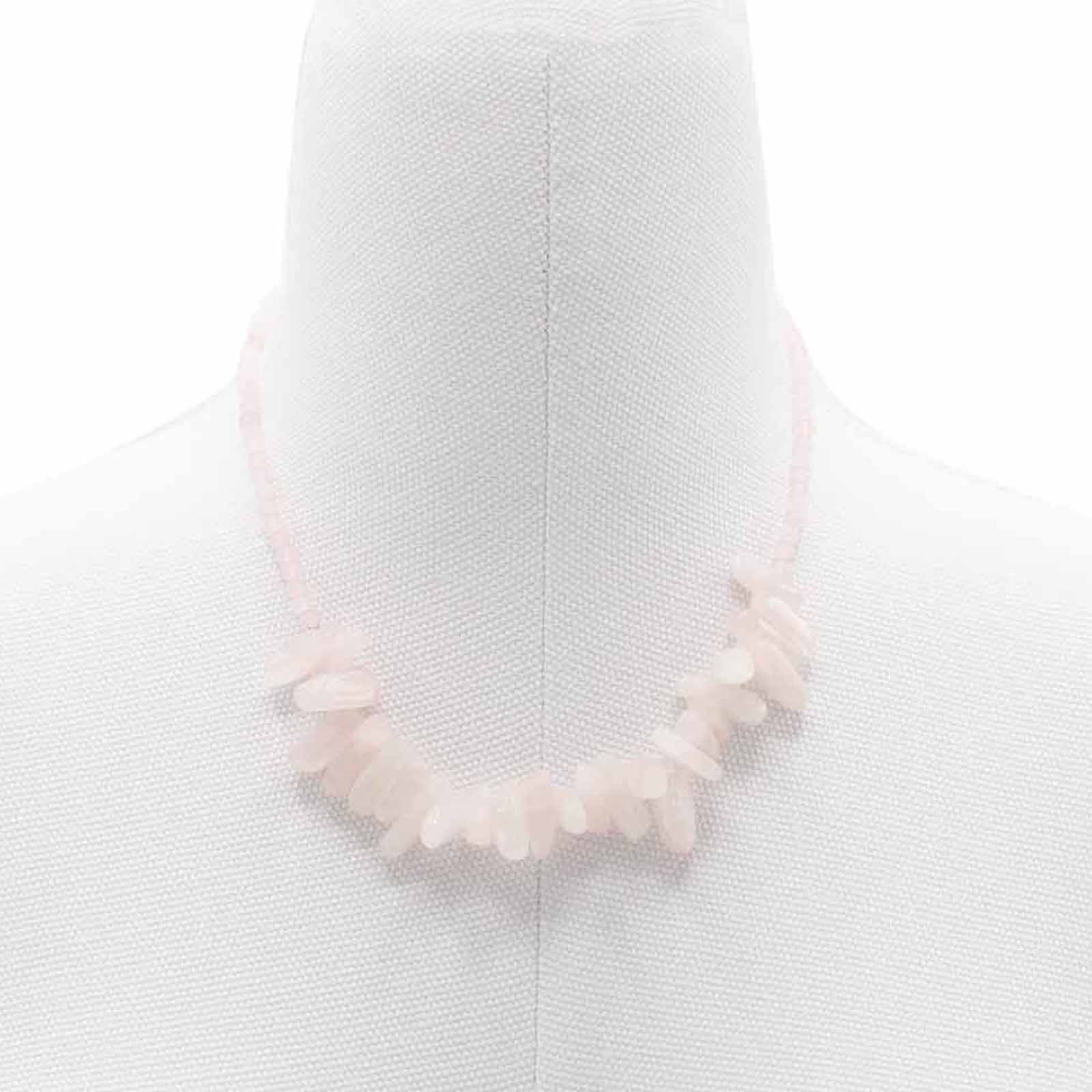 Longstone Gem Necklace in Rose Quartz for Elegant Styling