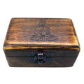 Wooden Pill Box with Assorted Carved Designs for Keepsakes