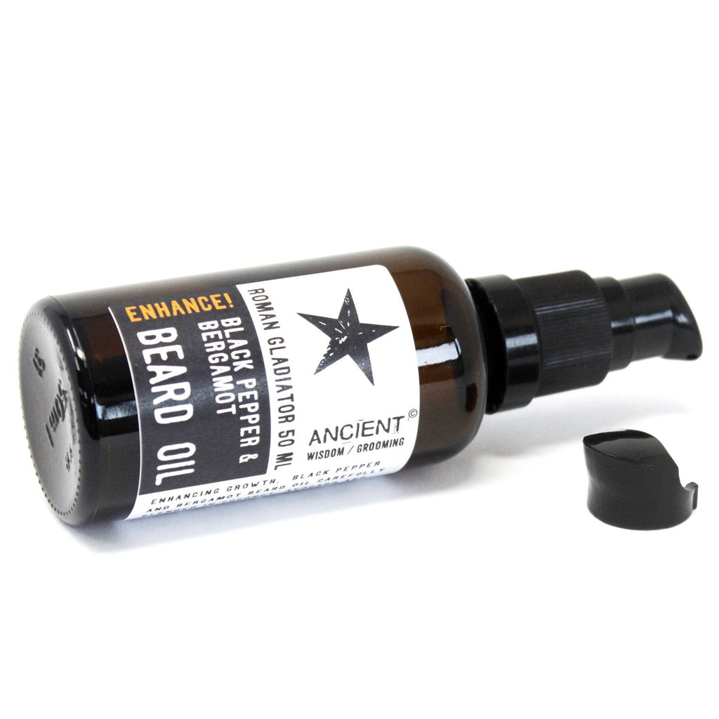 50ml Roman Gladiator Beard Oil with Black Pepper and Bergamot