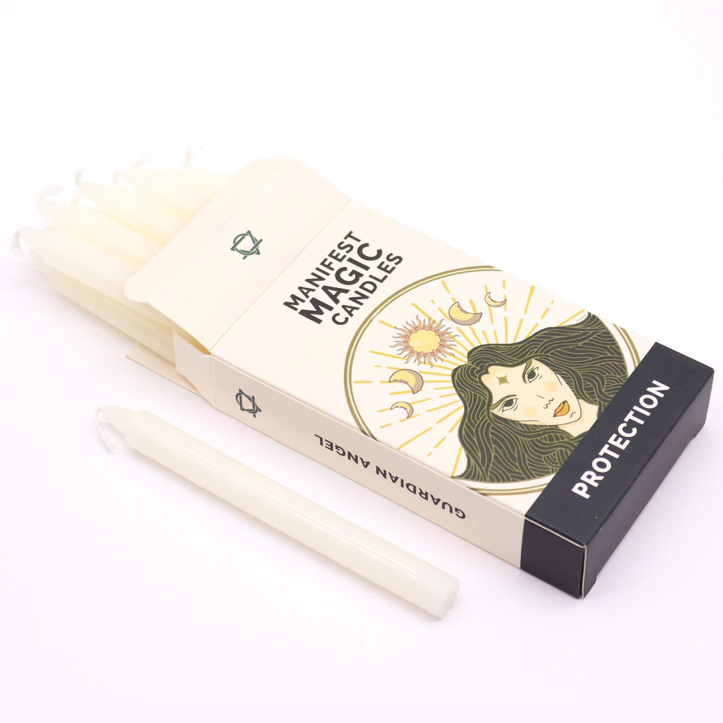 Manifest Magic Candles Pack of 12 in Ivory for Spiritual Use