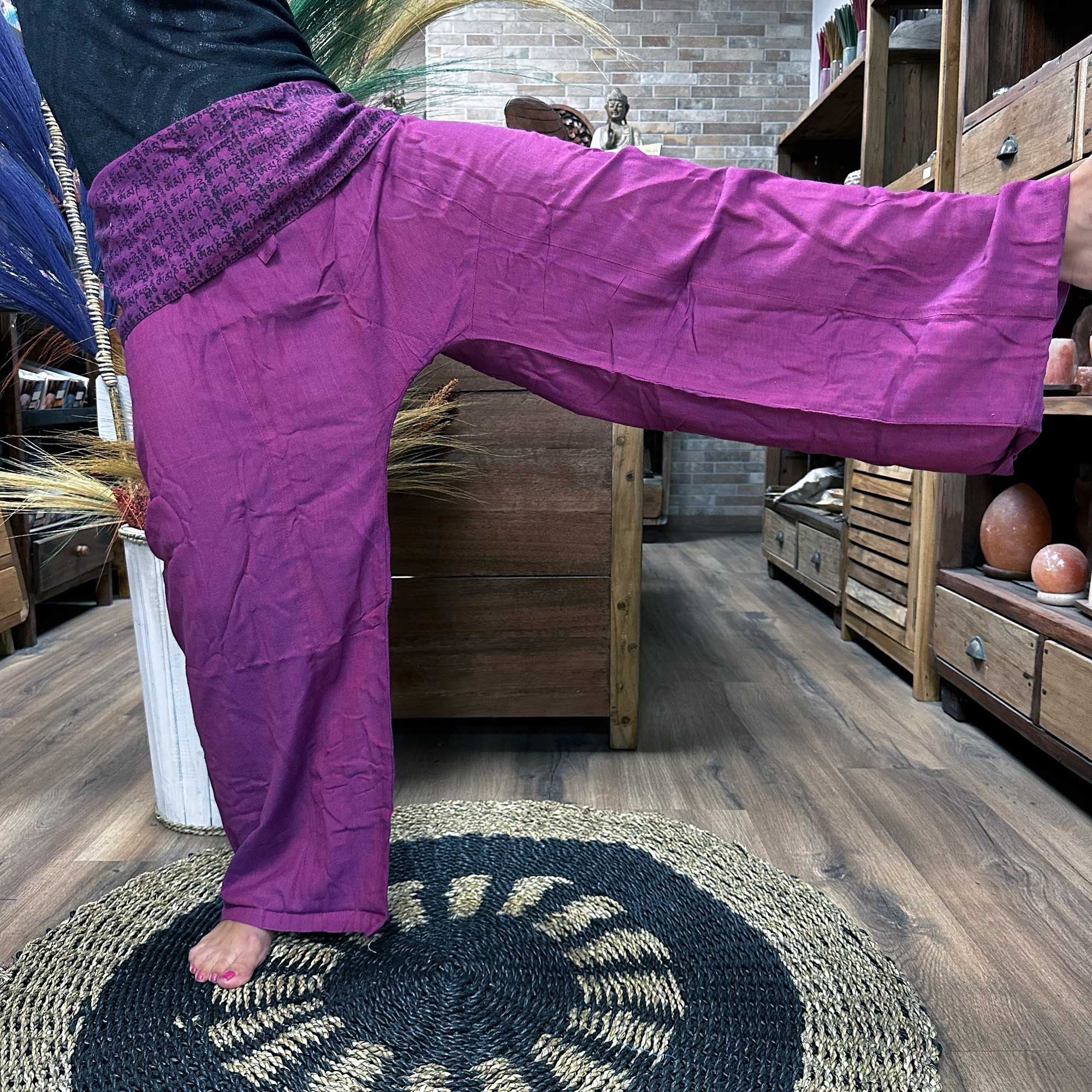 Yoga and Festival Pants Thai Fisherman with Mandala Design in Purple