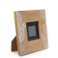 Small Mango Wood Picture Frame with Hamsa Design in White
