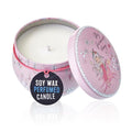 Art Tin Candle with Friendly Messages in Parma Violet Design