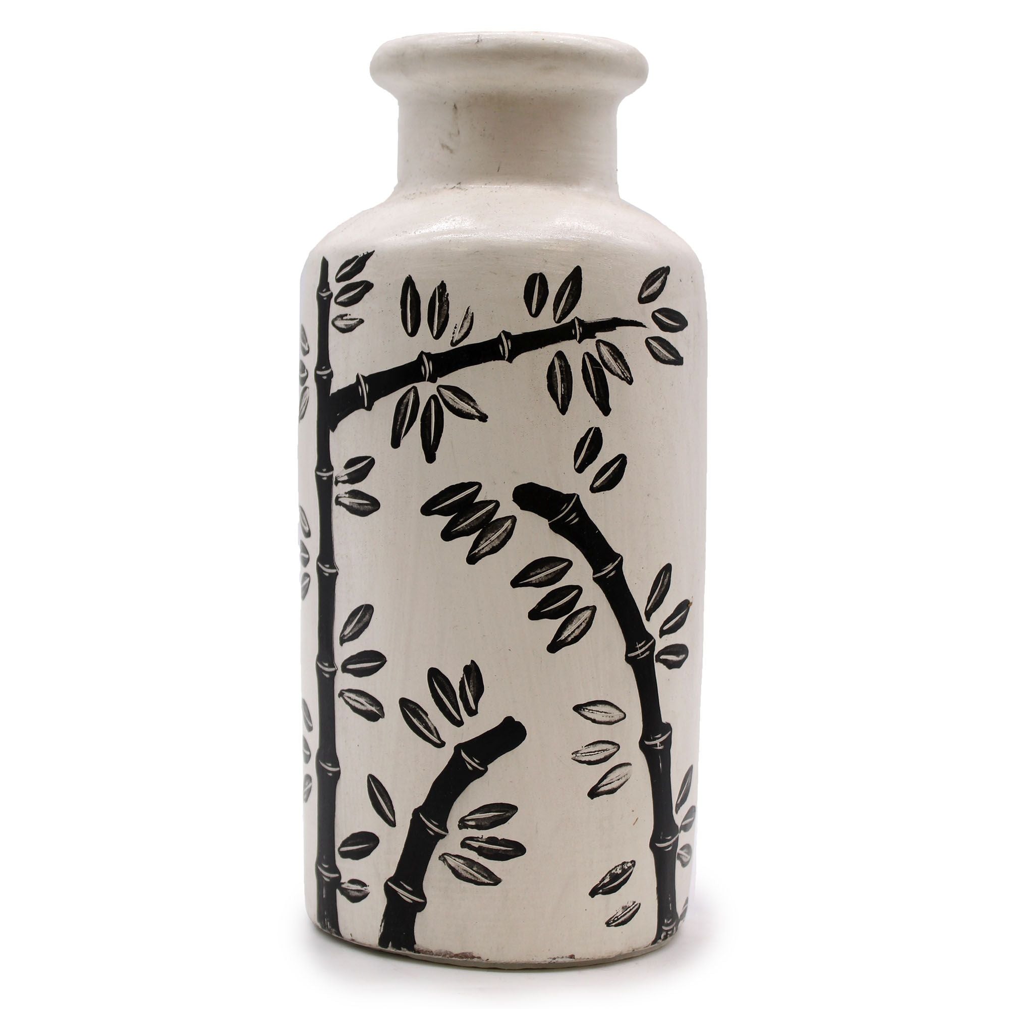 Bamboo Motif Straight Vase Natural for Stylish Home Decor Accent