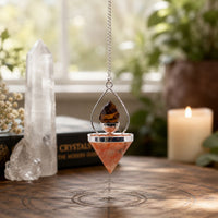 Gemstone Lantern of Life Pendulum - Sunstone & Tigereye