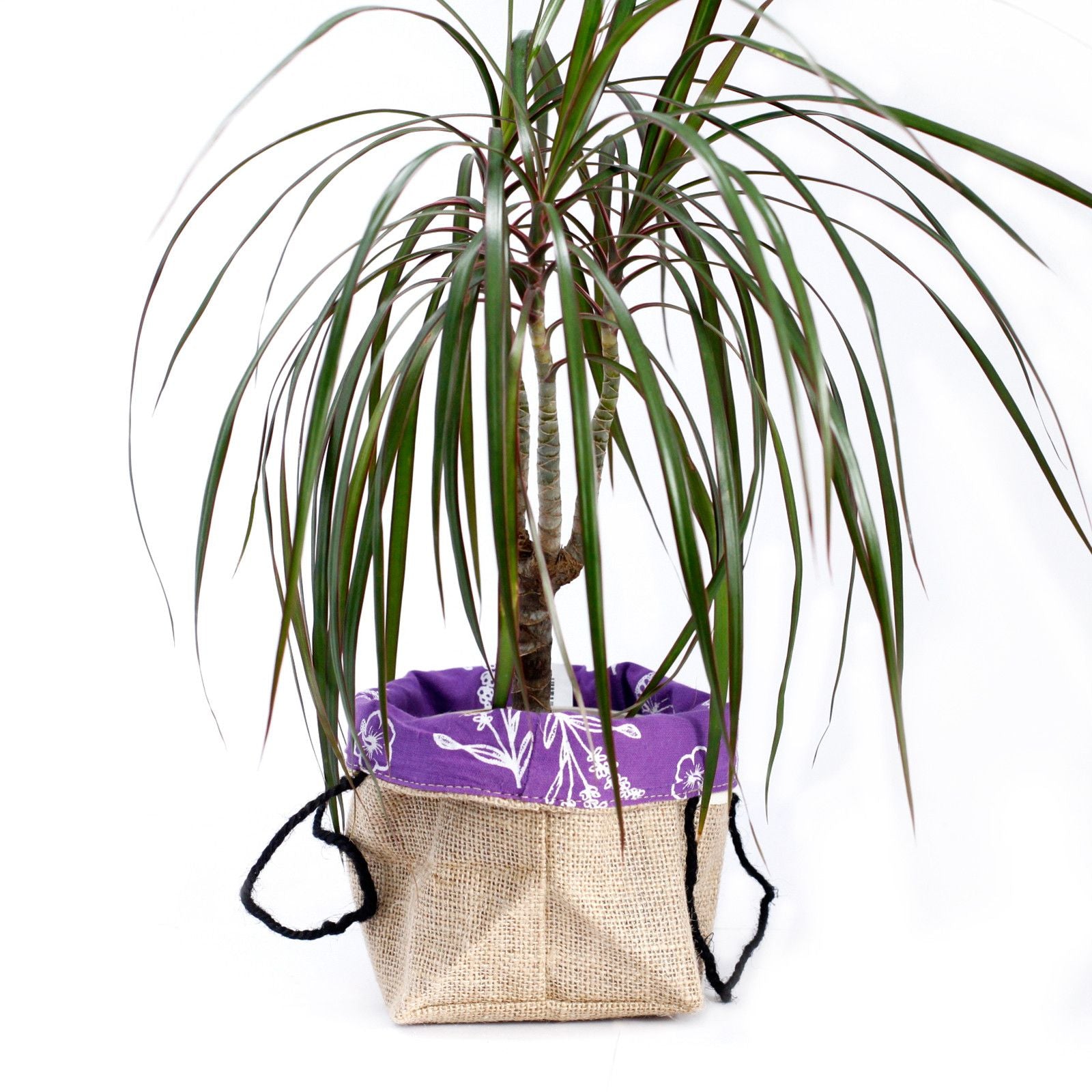Natural Jute Cotton Gift Bag with Lavender Lining Large Size