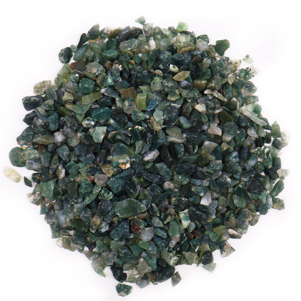 Moss Agate Gemstone Chips Bulk 1KG for Crafting and Home Decor