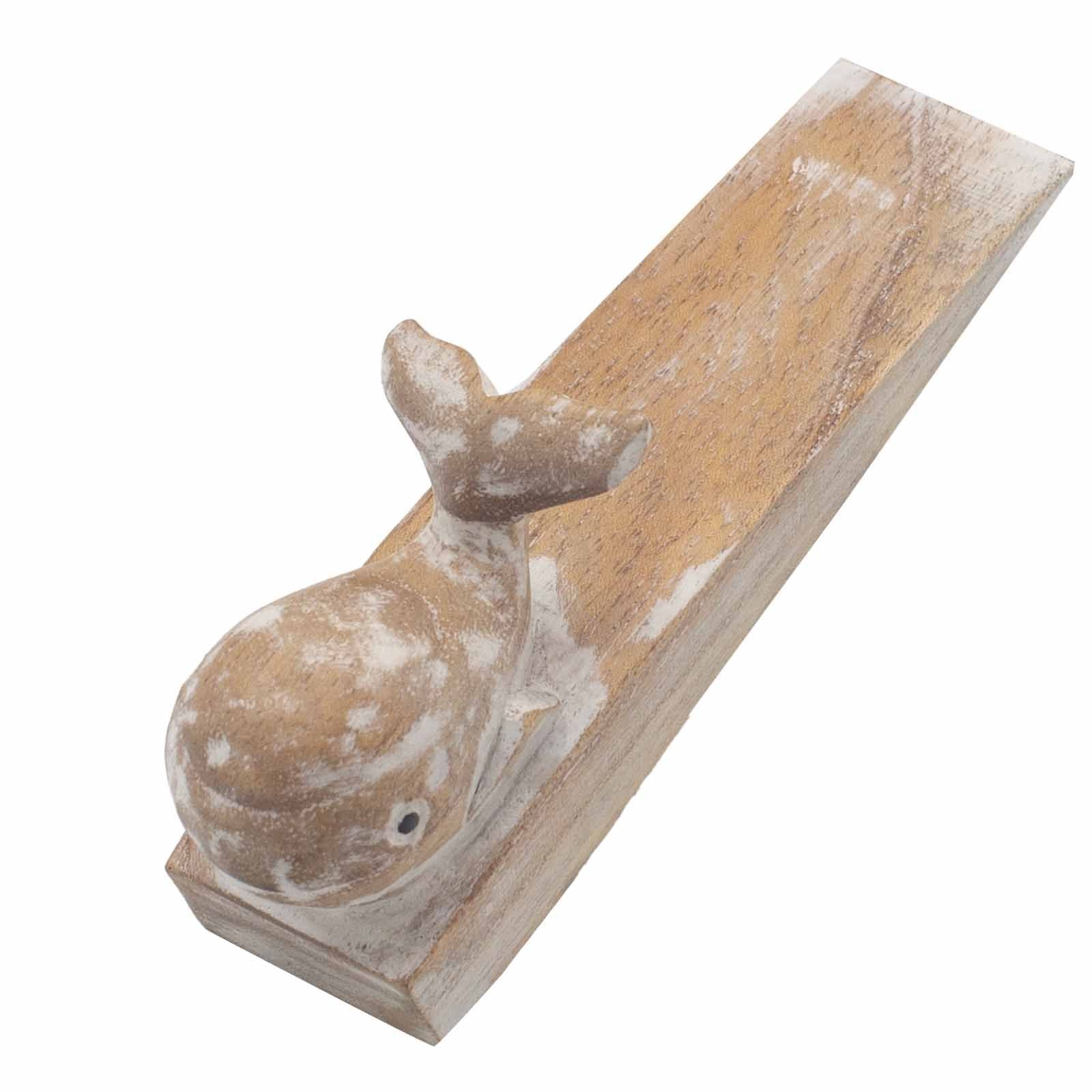 Hand Carved Whale Doorstop for Home and Office Decor Accessory