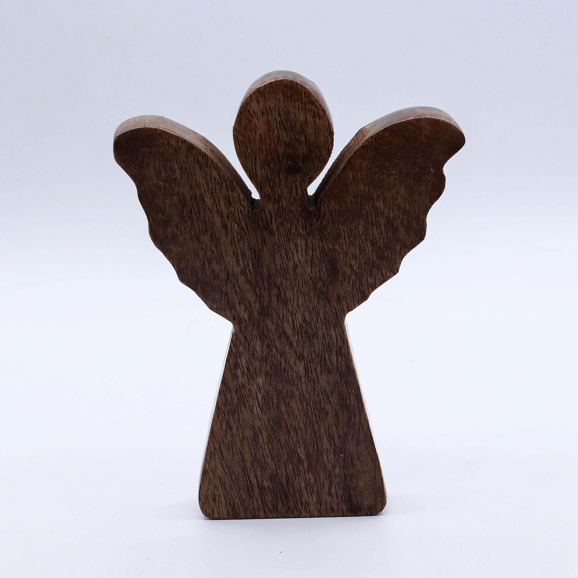 Medium Mango Wood Angel with Gold Decor for Home Display
