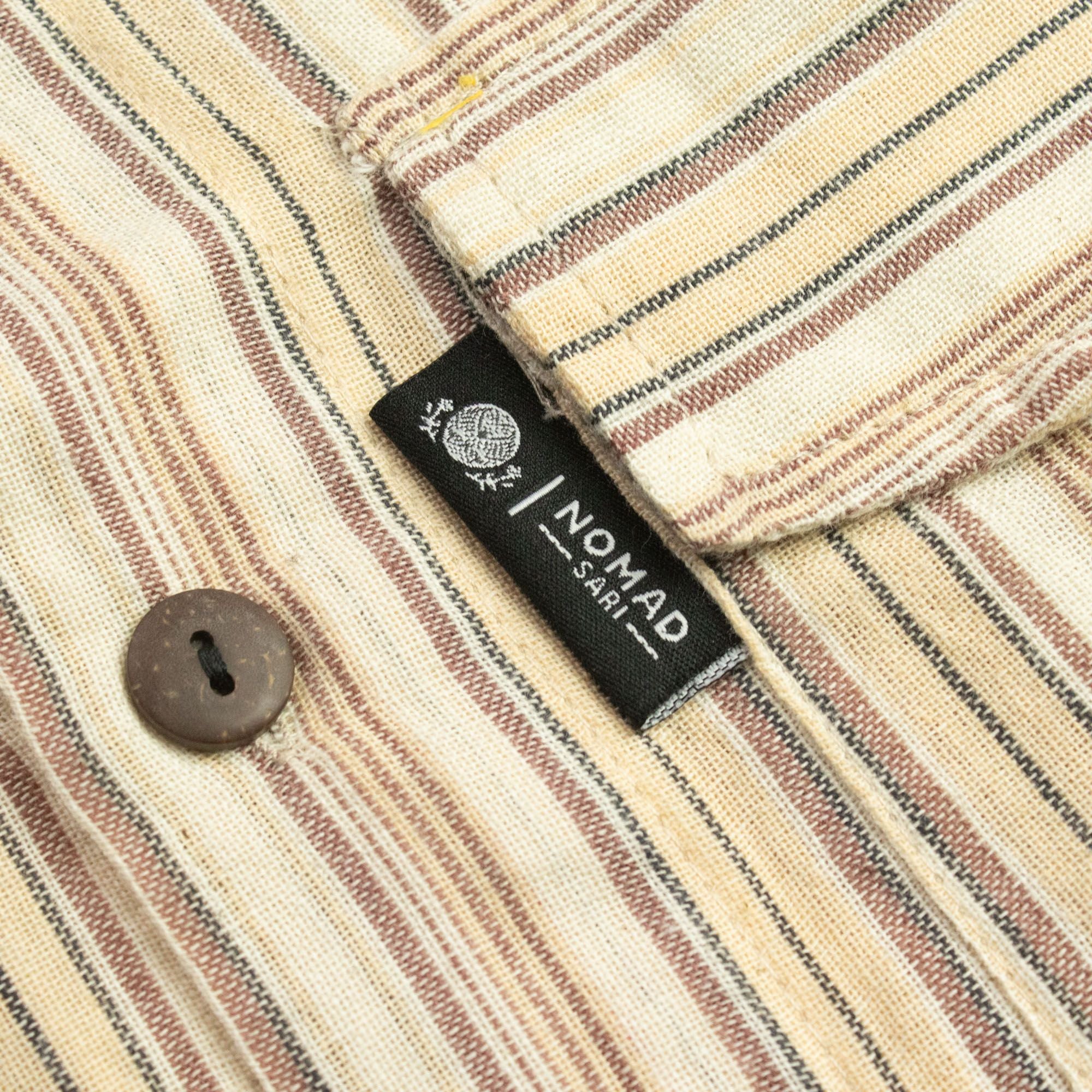 Nomad Sari Grandad Shirt in Brown Beige for Everyday Style