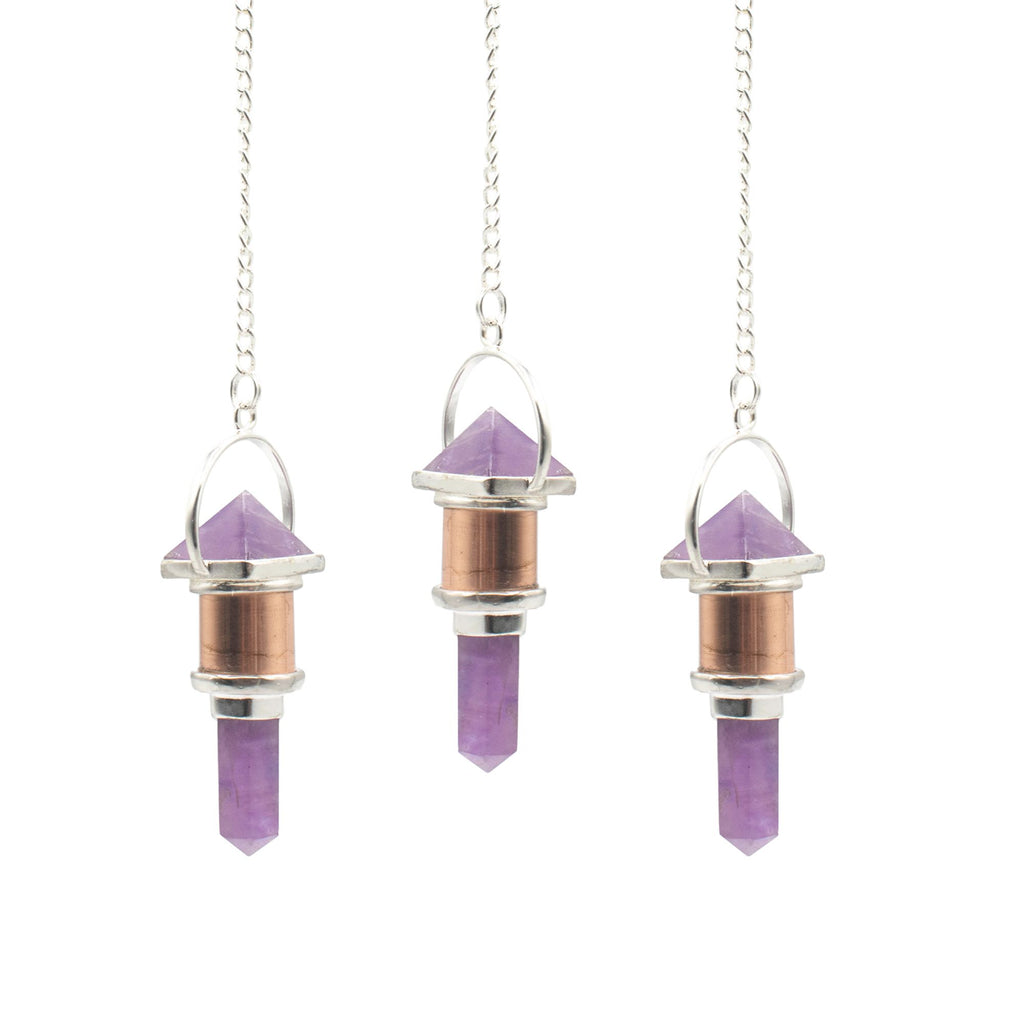 The Violet Engine Copper Pendulum with Amethyst Unique Design