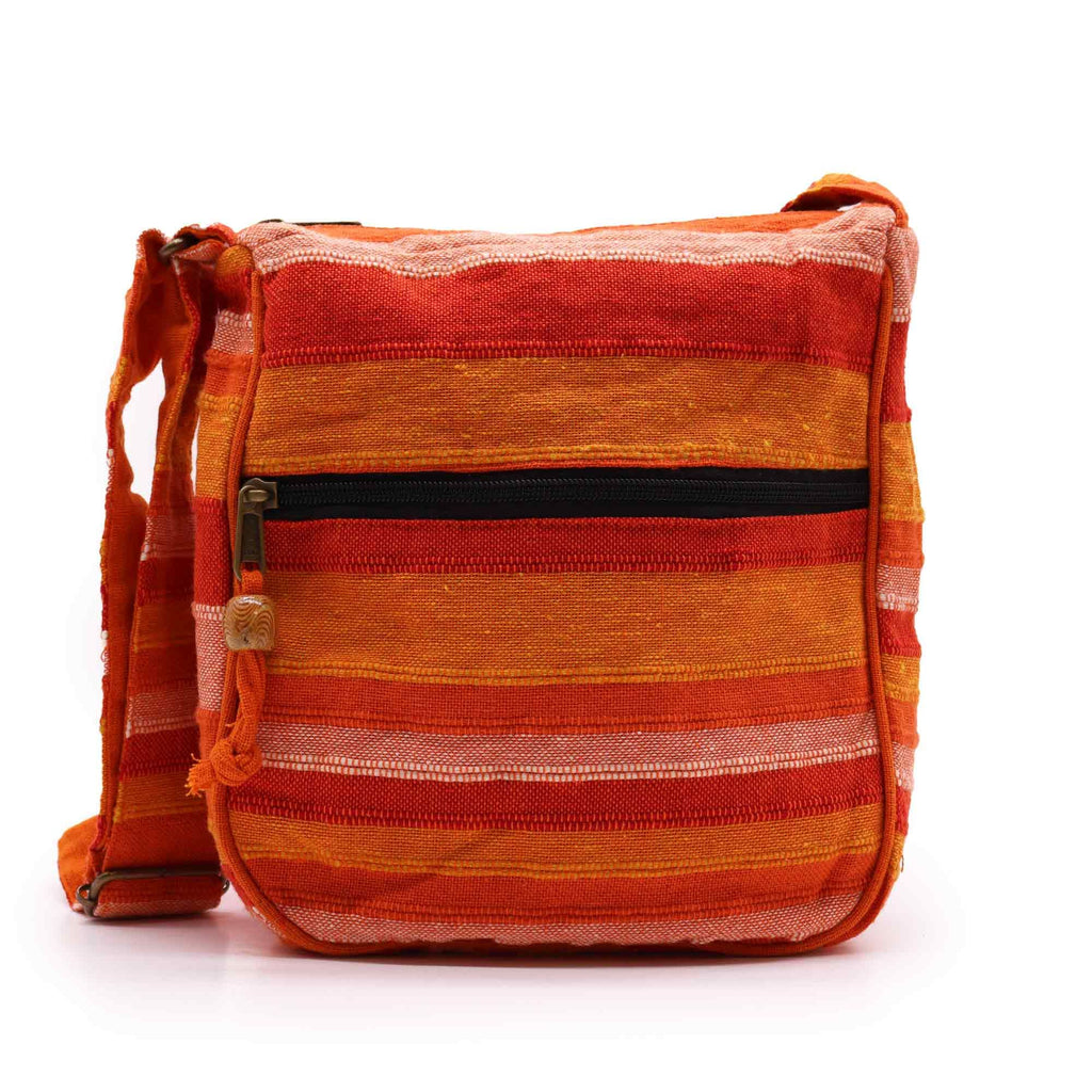 Lrg Nepal Sling Bag in Sunrise Orange with Adjustable Strap