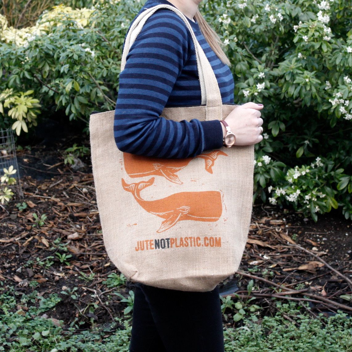 Eco Friendly Two Whales Jute Bag for Stylish Sustainable Shopping