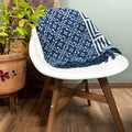 Handmade Indigo Throw with Kasba Tiles Design for Home Decor