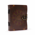 Leather Lotus Mandala Deckle Edge Notebook for Creative Journals